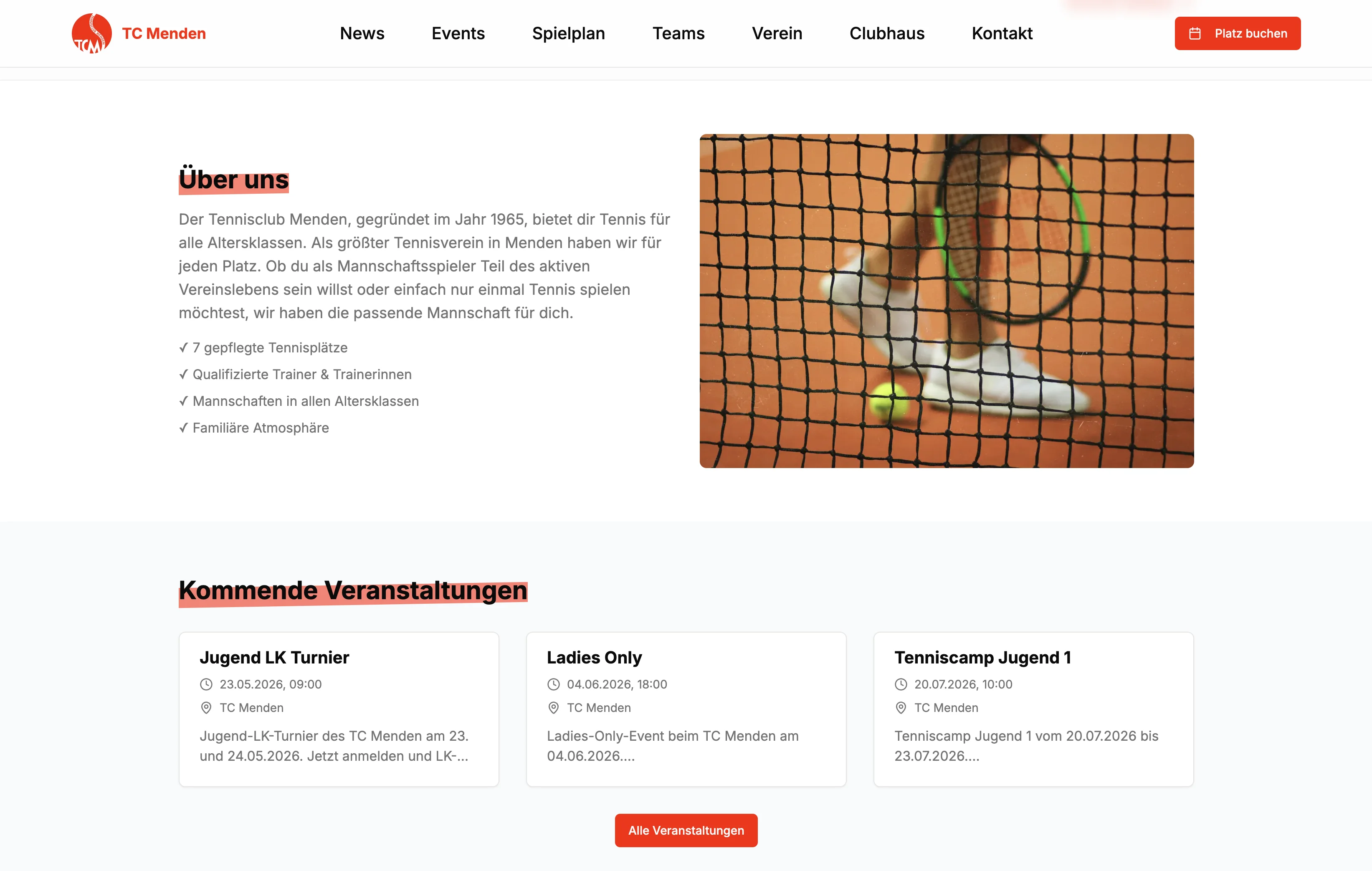 Neue TC Menden Website – Mannschaften